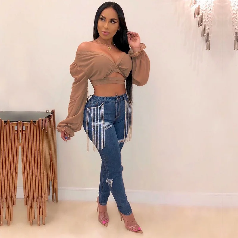 Горячая Распродажа, 5 размеров, женские брюки-карандаш, двухсторонняя кисточка, модные джинсы, уличная одежда, повседневные потертые джинсовые штаны PN6271G