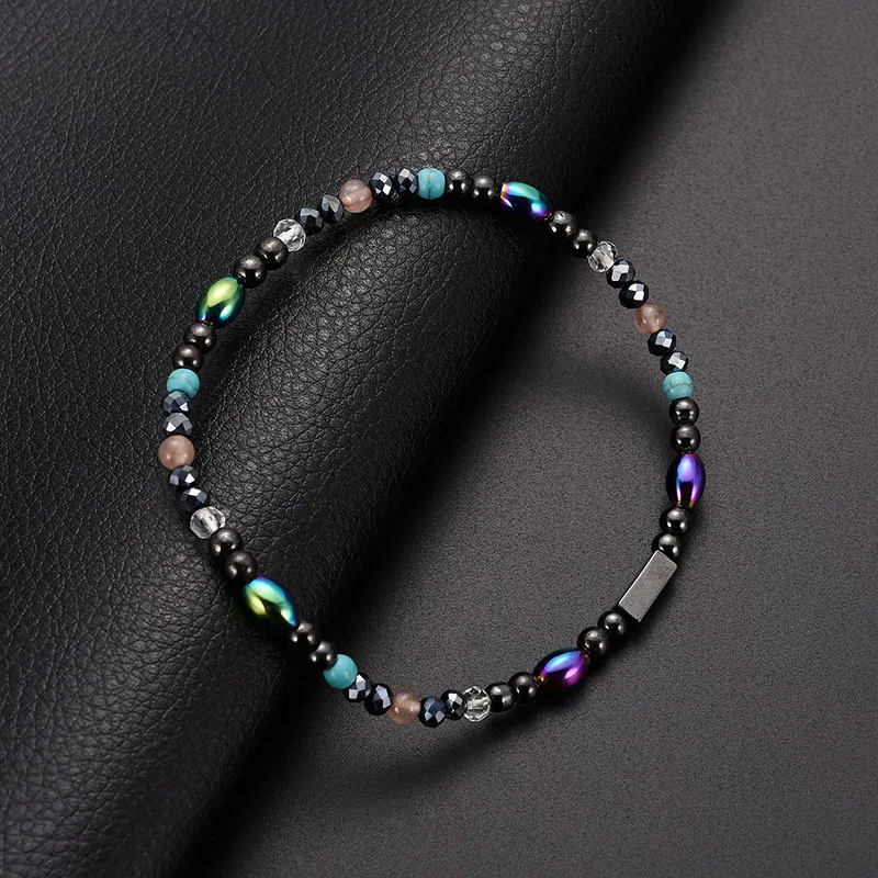 NJ Woman Man Nature Stone Beaded Anklets Bracelets Ankle Anklets Fashion Women Beach Barefoot Sandals Bracelets Fashion Jewelry