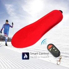 Моющаяся зимняя Уличная обувь с электрическим подогревом и регулируемой температурой, коврик для обуви, теплые стельки для походов и занятий спортом, однотонные стельки с дистанционным управлением
