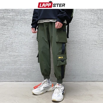 

LAPPSTER Japanese Streetwear Cargo Pants Men 2020 Korean Fashions Man Hip Hop Sweatpants Male Black Joggers Ribbons Cargo Pants