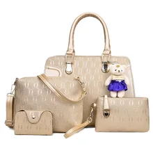 Роскошные сумки женская сумка набор дизайнерский кошельки и Набор сумок 4 шт. женские сумки Bolsa Feminina жесткий