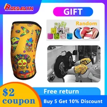 Профессиональный CrossFit колено рукав 30 см длина 7 мм неопрен компрессионный колено поддержка брекет для тяжелой атлетики, глубокий приседания, DeadLift