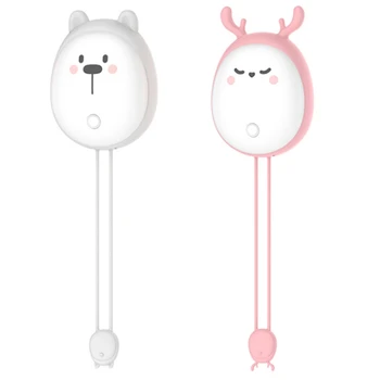 

2Set Portable Cute USB Rechargeable Hand Warmers Heater Pocket Mini Cartoon Power Bank Handy Heater Warmers Gray 6000MAh & Pink