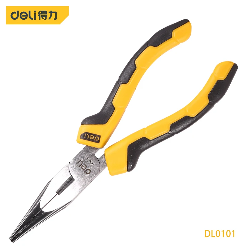 

Deli 6/8 Inch Needle Nose Pliers 55# Carbon Stee PVC Rubber Grip Auto Parts Equipment Repair Hand Tools Has Many Uses