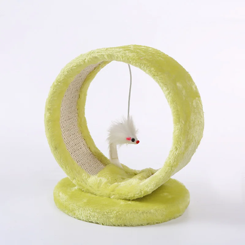 Green Игрушка для кошек Забавный интерактивный плюшевый Кот игрушка для питомца котенок Жевательная звуковая игрушка коготь большой палец кусается кошка цилиндр котенок стол - Цвет: Green