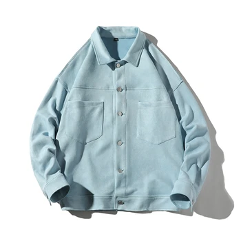 

Men Fashion Jackets New Men's Japan Style Big Pocket Jacket Coats Solid Color Turn-Down Collar Jacket Male Clothing