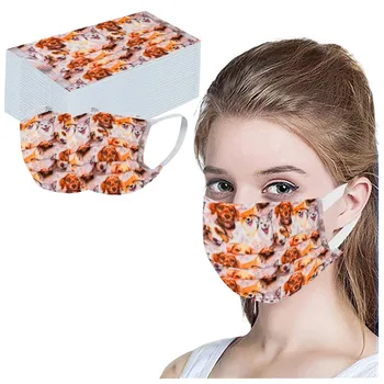 

50pcs Disposable Mondmasker Adults Unisex Printed Masks For Adults 3-layer Non-woven Melt Blown Masks Earloop Mascaras