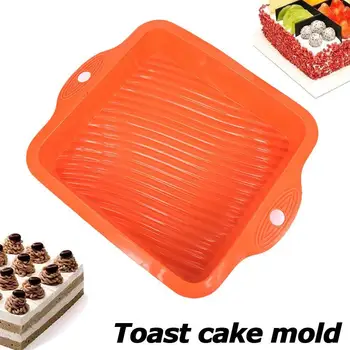 

1PC Easy Cleaning Silicone Bread Toast Mold Square Temperature Cake Pan Baking Mold Kitchen Bakeware High Resistance O0P8