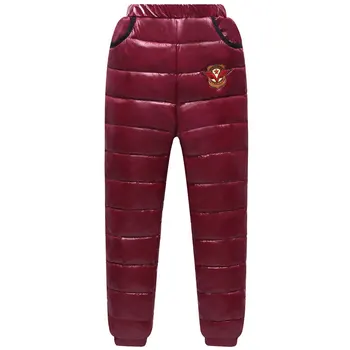 

Children winter pants child down wadded trousers kids thermal pants windproof waterproof cold-proof for 3-14T