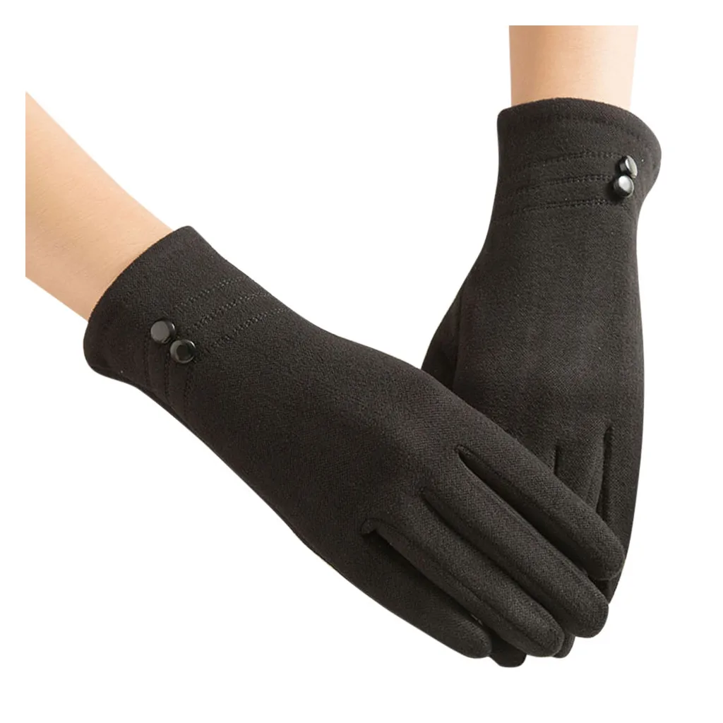 Женская зимняя теплая перчатка рукавицы для вождения Лыжная перчатка Весна Осень Новая мода плюс размер простота темно-синяя перчатка - Цвет: A