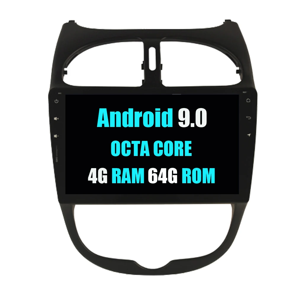 

Octa Core Android 9.0 Autoradio GPS Navi Car Multimedia Player For Peugeot 206 206CC 206SW Navigation Bluetooth Mirror Link