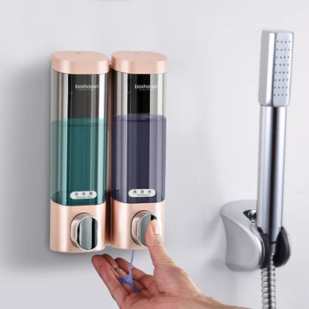 

Soap Dispenser Wall Mounted Liquid Soap Shampoo Shower Gel Plastic Bottle For Bathroom Home Hand Wash Kitchen Dish Detergent