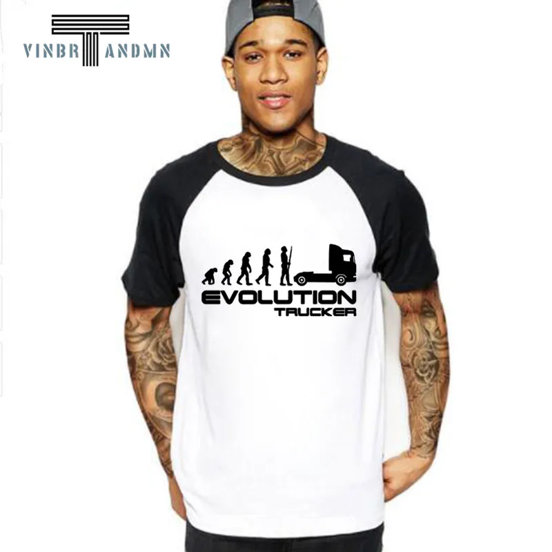 

Men Fashion Summer Tshirt Funny Evolution Trucker Truck Driver Tee Shirt Lorry HGV Driver Scania V8 Present Gifts T-Shirt Camisa