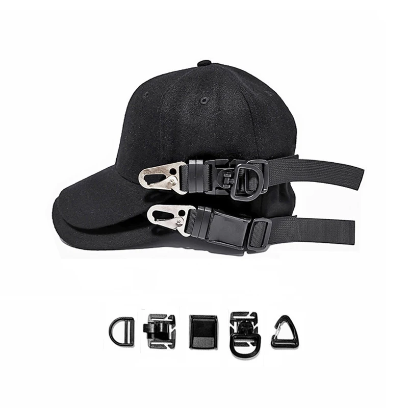 Мужские бейсболки черного цвета, прочная пряжка с лентой, промышленная бейсболка, дизайн, регулируемые кепки