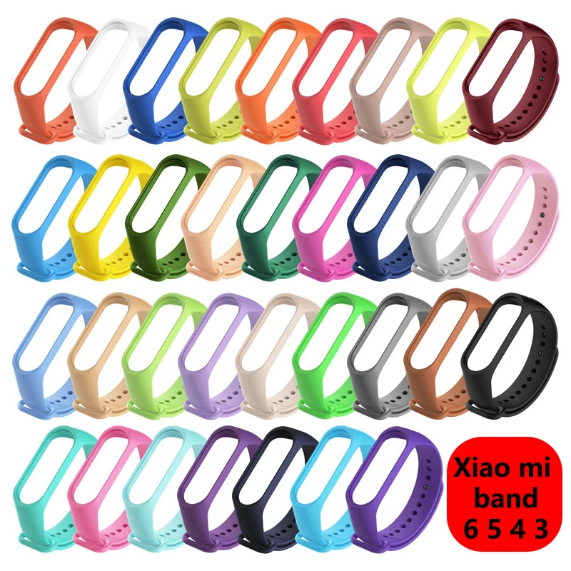 

Strap For Mi band 4 5 6 Correa miband4 miband5 miband6 Replacement Silicone Smart watchband Bracelet Xiaomi mi band 5 4 3 Strap