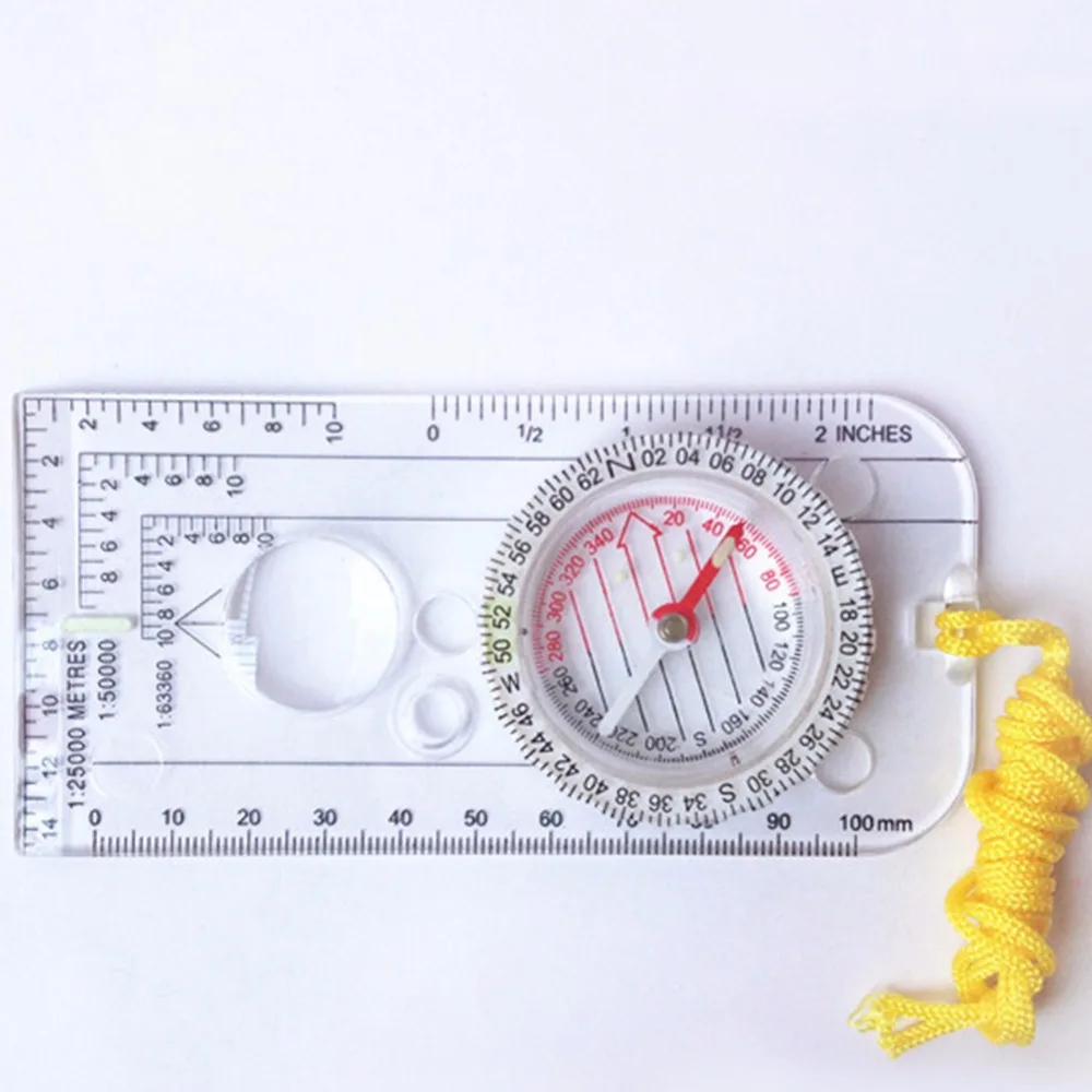 Compass Ruler Drawing-Scale Handheld Hiking Car Camping Map 273325 Buckle Pointing-Guide