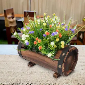 

2PCS Shooting Decorating Wedding Decoration Solid Wooden Flower Pot Outdoor Carbonized Antiseptic Flower Box Balcony Succulent