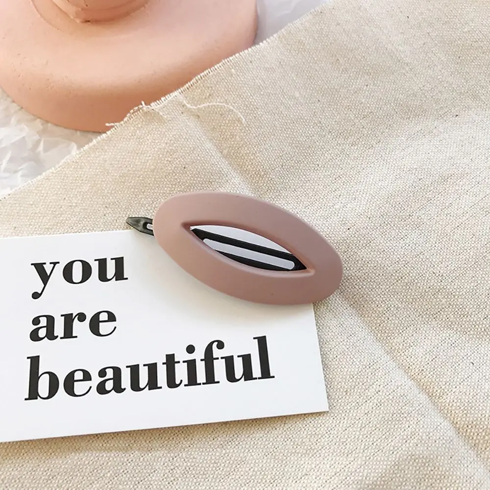 Корея мода сплошной цвет скраб смоляные заколки для волос геометрические полые овальные волнистые формы заколки инструменты для ухода за красотой дропшиппинг - Цвет: 5
