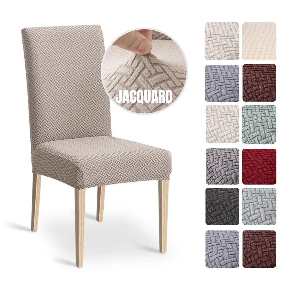 Details about   1/2/4/6 Pcs Chair Cover Jacquard Spandex Slipcover Protector Case Stretch Chair 