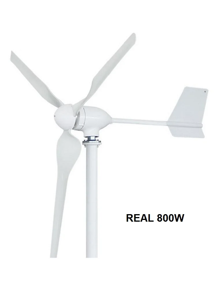 

Recommend 800W Wind Power Generator 12V 24V 48V 3 Long Blades Efficiency Turbine, Charge Controller for Battery, Boat and Home