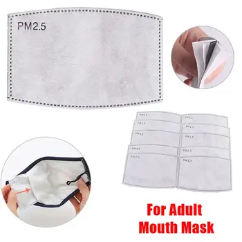 

10/20/30 Pcs 5 Layers PM2.5 Face Mask Filter Activated Carbon Filter For Mouth Adult Dust Haze Mask Protective Filter For Mask