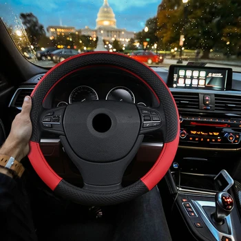 

Vehemo PU Leather 1 PC Car Steering Wheel Cover Steering Wheel Protective Case Non-Slip Universal for Four Seasons