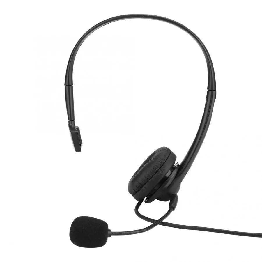 Single Side Monaural Headset Ergonomic with Artificial Leather Ear Cushion Adjustable Headband TK Connector for Two-Way Radio