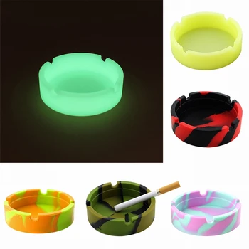 

Anti-scalding Cigarette Holder Multicolor Portable Silicone Soft Eco-Friendly Round Ashtray Ash Tray Holder PLuminous