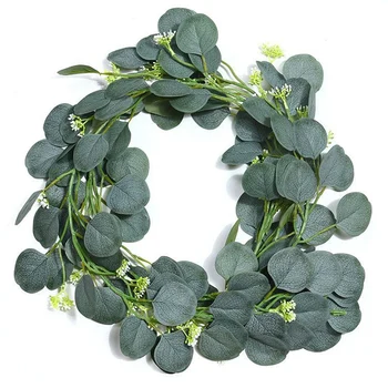 

Artificial Green Eucalyptus Leaves Wreath Seed Wreath Ivory Vine Grape Vine Green Plant for Wedding Arch Table Runner Farmhouse
