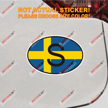 

Sweden S Oval Country Code Decal Sticker Swedish Flag Car Vinyl Reflective Glossy pick size high quality