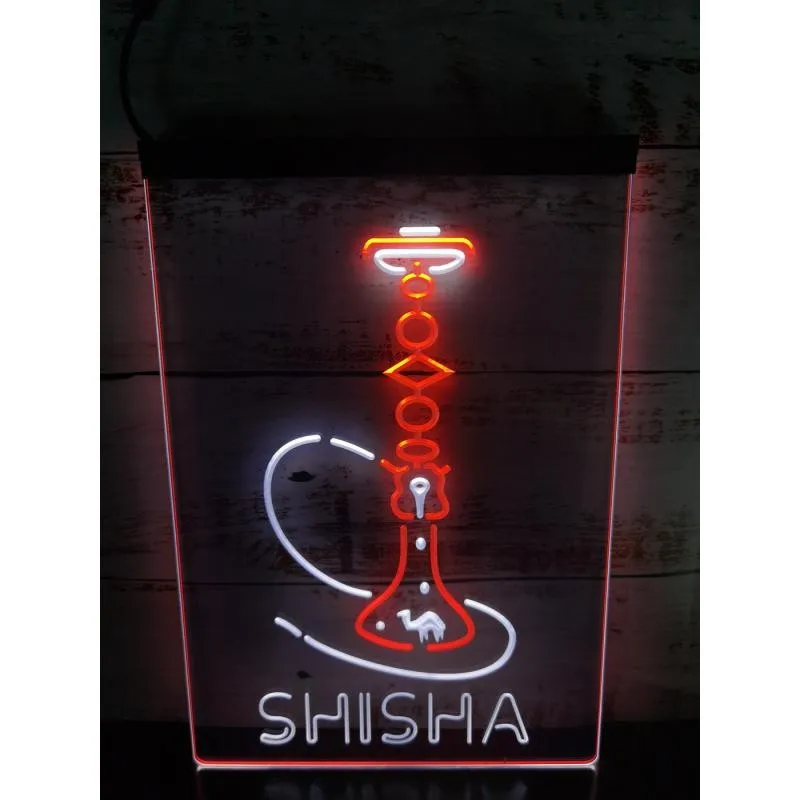 Hookah Shisha Shop Home Room Man Cave Decoration Dual Color LED Neon Sign -1S017 |