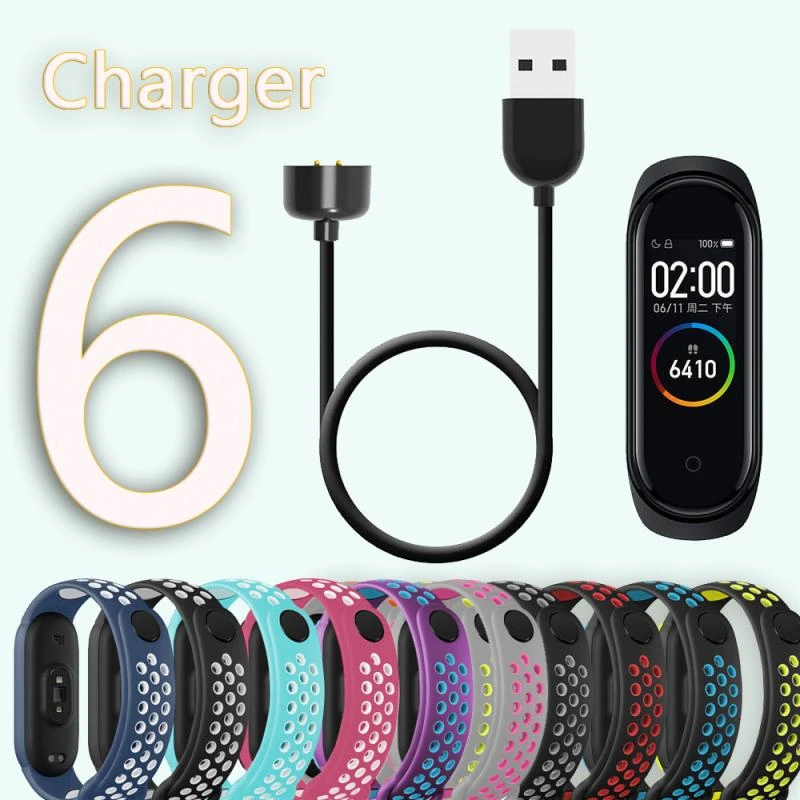 12v lithium ion battery charger Fitness bracelet Charging for Xiaomi Mi Band 6/Mi Band 5 USB Charger Data Cable for Xiaomi Mi Band 5/6-Black watch Charger chargers for smartwatches