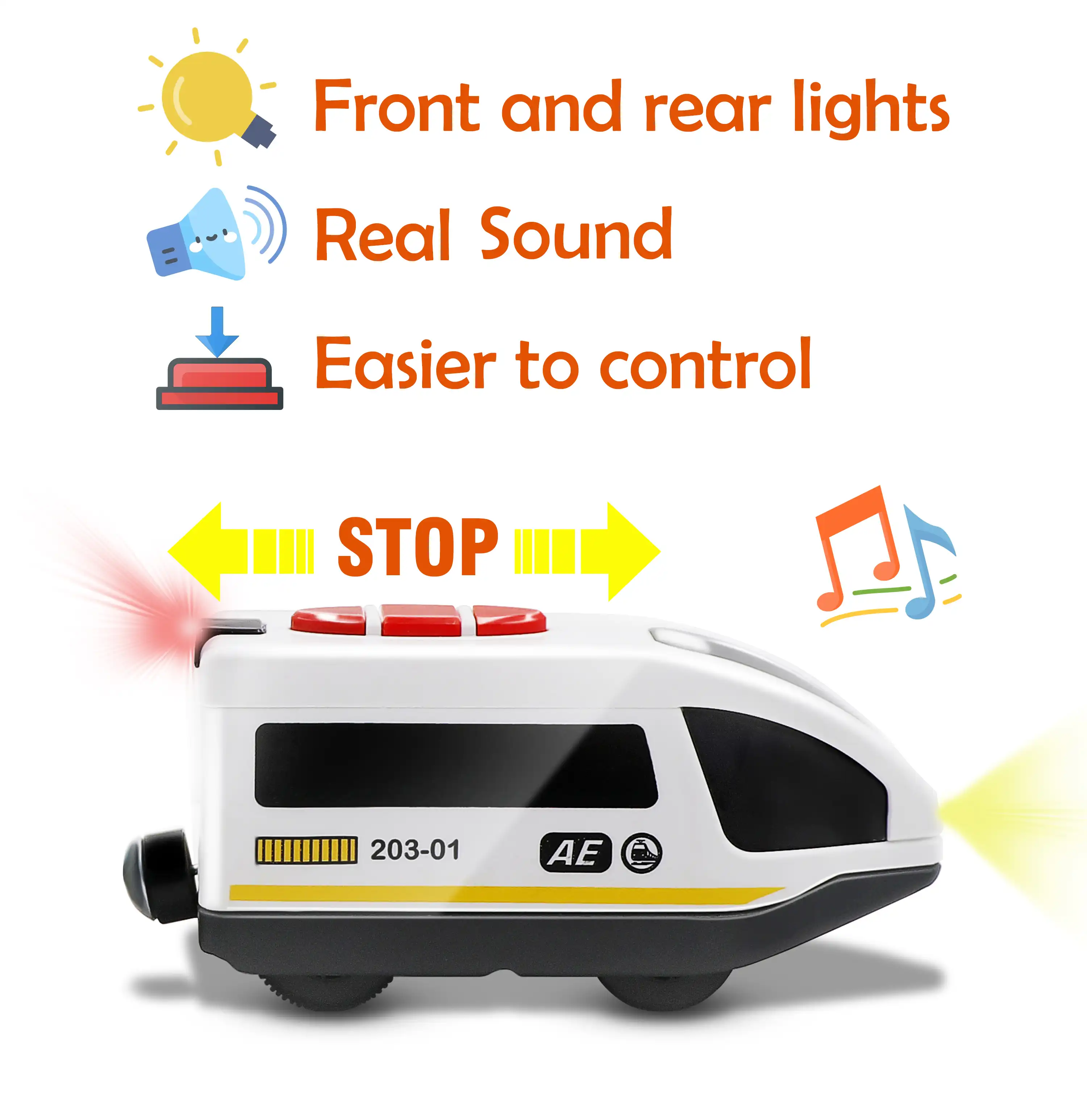 wooden train engine battery powered