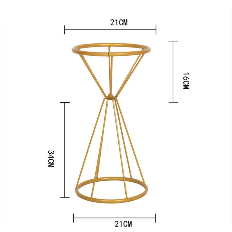 Свадебные реквизиты из кованого железа маленькие украшения на талии стол центральный цветок стенд витая дорога Руководство ваза для цветов золото белый - Цвет: C gold