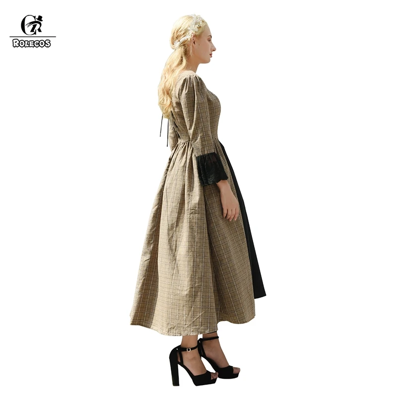 ROLECOS Victorian Women Dress Victorian 19th Century Fashion Vintage Costume Retro Halloween Costume Reenactment Costume