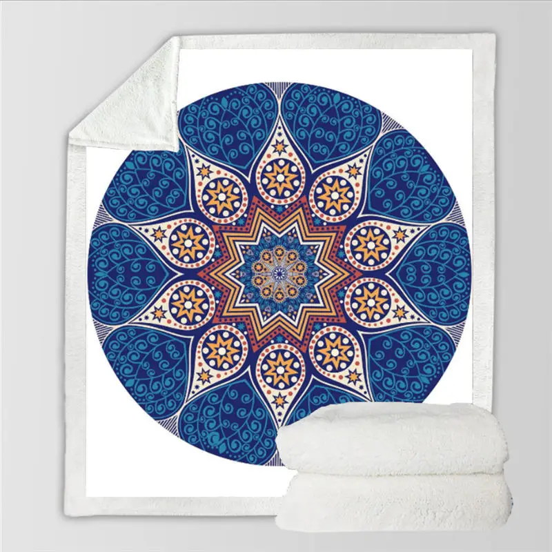Одеяла 3D Круг Pattern Хлопок Бархатные квадратное одеяло утолщение одеяло с капюшоном 150 см X 200 см Покрывало Одеяло
