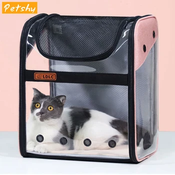 

Petshy Transparent Pet Bag Cat Carrier Backpack Window Astronaut Cat Travel Bag Carrier Portable Foldable PVC Pet Backpack Space