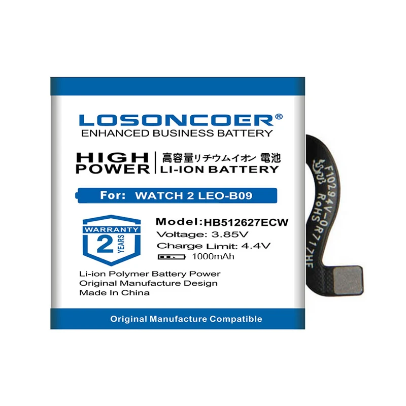 LOSONCOER 1000mAh HB512627ECW хорошее качество батареи для HUAWEI Watch 2 Pro 4G EO-DLXXU LEO-B09 часы GT батареи+ Бесплатные инструменты