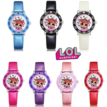 

Original LOL Surprise Dolls Children's Watches Kids Student Quartz Leather Wrist Watch Clcok Action Toys Figure Girl's Gift