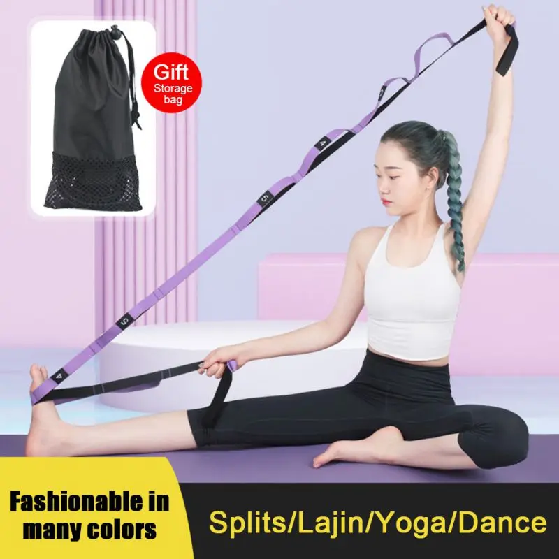 

2.5m Yoga Stretch Strap Aerial Yoga Anti-Gravity Rope with Grip Loops Fitness Exercise Gym Rope Waist Leg Resistance Belt