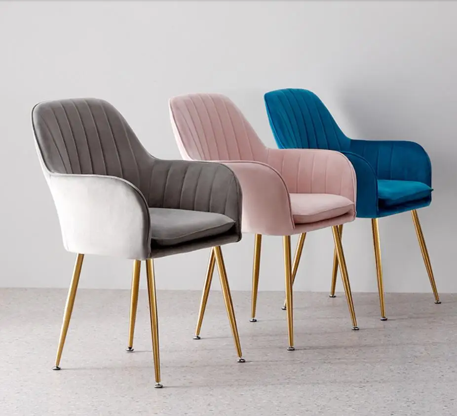 

Modern Minimalist Home Armchair Multi Color Chair velvet Fabric Middle Back Manager Chair Computer Chair Metal Task Chair B551