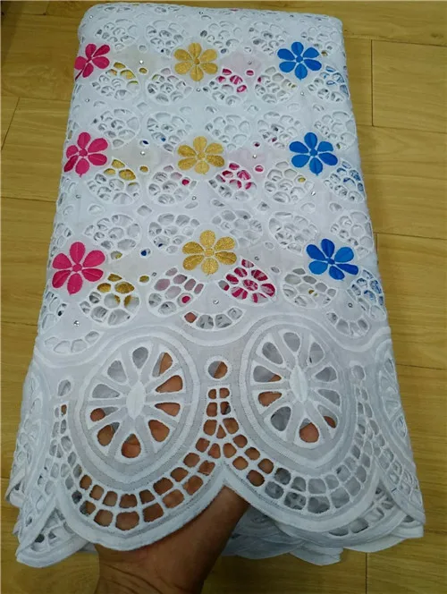 11 Белая швейцарская вуаль кружева в швейцарской tissu dentelle сухие кружева АФРИКАНСКАЯ кружевная котонная ткань нигерийское торжественное платье 5 ярдов/лот - Цвет: 11