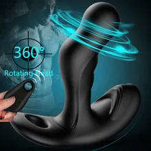 Vibrador anal com controle por rádio de 360 graus, brinquedo sexual para estímulo do ponto g, brinquedo anal massageador da próstata