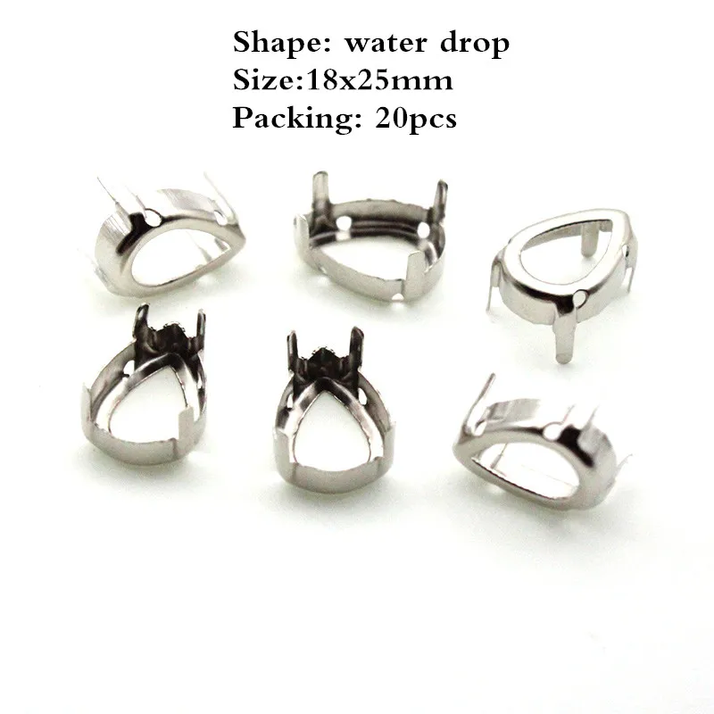 30 Pz/lotto Artiglio In Acciaio Inox Base Impostazione Catenacci Pendenti E Ciondoli 5/6/7/8mm Per Strumenti Di Creazione Di Gioielli Perline Di Strass Ciondolo FAI DA TE - Foto 5