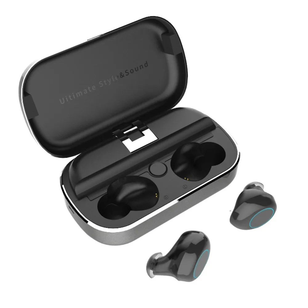 OTTWN Tws S8 Беспроводные Bluetooth 5,0 Наушники Hi-Fi стерео водонепроницаемые спортивные наушники с шумоподавлением портативные наушники - Цвет: Черный