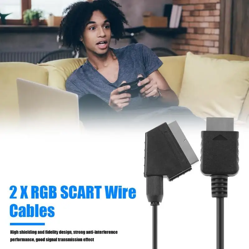 2 шт 1,8 м RGB SCART кабель для PS2 PS3 с ТВ AV сиденье провода кабель для sony Playstation PS2 PS3 игровые консоли