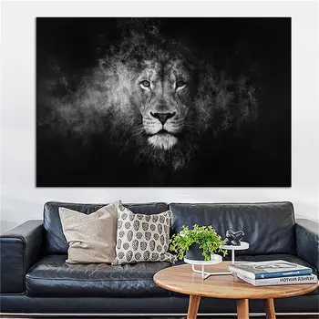 

black and white nordic canvas wall art painting lion animal canvas posters prints modern living room cuadros decoration picture