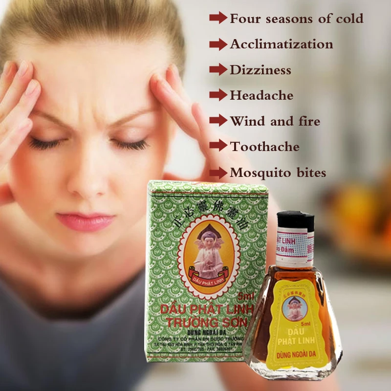 5ml Natural Herbal Buddha Ointment Oil Treatment of headache toothache Abdominal Pain anti-mosquito bites health Care skin care ointment cooling oil wind oil essence