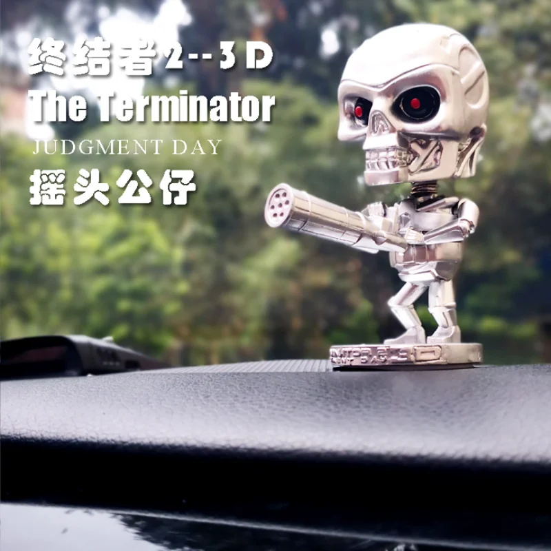 The terminator skull shaking head dolls creative personality car decoration cartoon interior accessories car ornament car decor