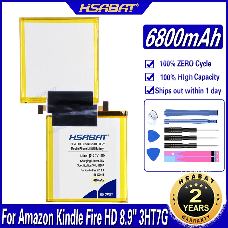 Аккумулятор HSABAT S2012-002 6800 мАч для AMAZON 3HT7G Kindle Fire HD 8 9 KINDLEFIREHD89 KINDLEFIREHD894G 58-000015 S2012-002-D |